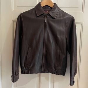 Boys Brooks Brothers medium leather coat